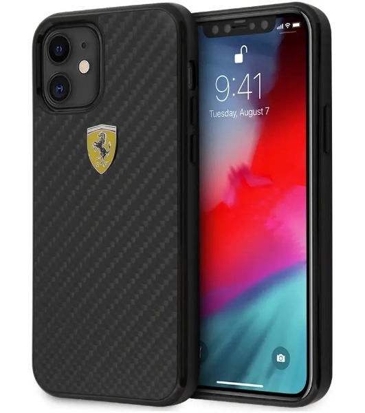 Чехол (клип-кейс) для Apple iPhone 12 mini Ferrari черный (FERCAHCP12SBK)
