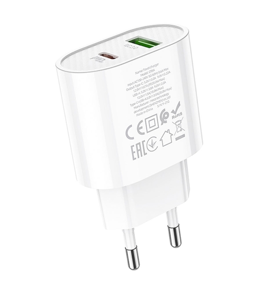 Сетевое зарядное устройство HOCO (6931474757319) C95A Lineal PD 20W+QC3.0 (белый)