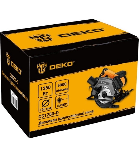 Дисковая (циркулярная) пила DEKO CS1250-D, 1250Вт, 165мм диск