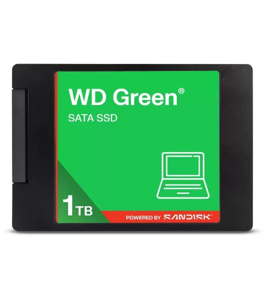 Накопитель SSD 1TB WD Green, 2.5', SATA III, R/W - 545/510 MB/s 3D-NAND