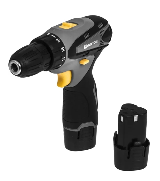 Дрель-шуруповерт Ovk Tools OTCS1AA-12V-1.5A, 12 В, 1,5 Ач, 26 Нм, щеточный