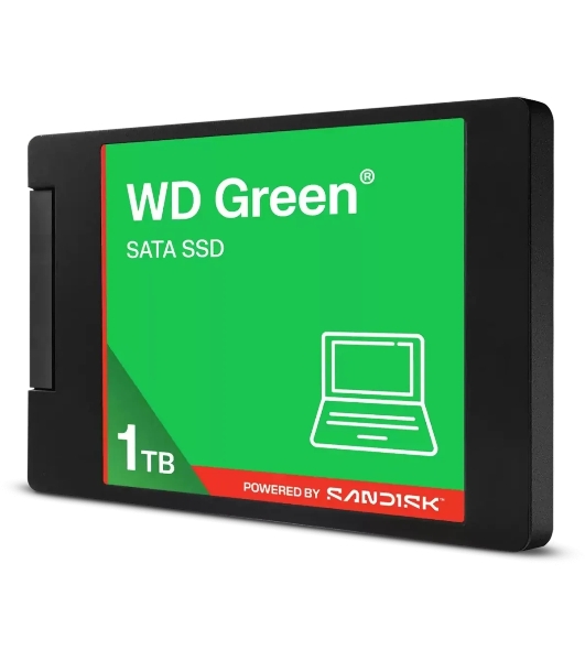 Накопитель SSD 1TB WD Green, 2.5', SATA III, R/W - 545/510 MB/s 3D-NAND