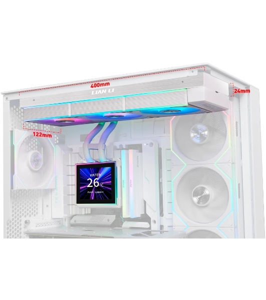 Система водяного охлаждения Lian-Li HydroShift II LCD-S 360CL ARGB Soc-AM5/AM4/1700/1851 белый 4-pin 30dB Al+Cu LCD Ret (G89.GHS2LCDS36CW.R0)
