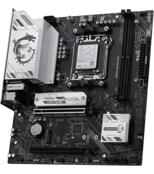 Материнская плата MSI B850M GAMING WIFI, AM5, AMD B850, 2xDDR5, 4xSATA, 2xM.2, 1xPCIe 5.0 x16, 1xPCIe 4.0 x16, 1xDP, 1xHDMI, 1x2.5Gb LAN, Wi-Fi 7, Bluetooth 5.4, 1xUSB-C 10Gbps, 3xUSB-A 5Gbps, 2xUSB-A 2.0, 2x3.5 мм, 7.1, mATX