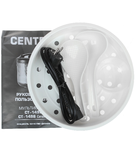 Мультиварка Centek CT-1498 Ceramic черный, сталь 700 Вт, 5.0л, КЕРАМИЧЕСКОЕ ПОКРЫТИЕ ЧАШИ, 10 пр-м.