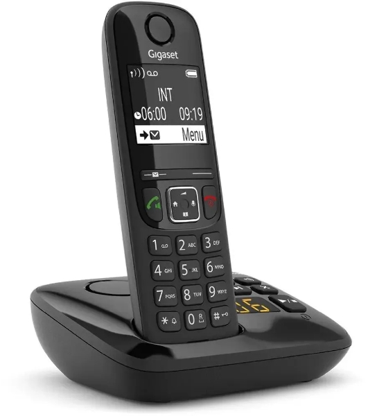 Радиотелефон Dect Gigaset AS690A черный автооветчик АОН