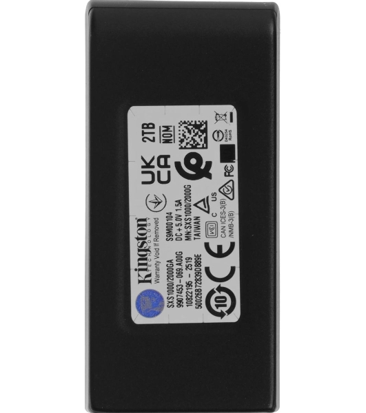 Внешний SSD Kingston XS1000, 2TB, USB 3.2 Gen 2 Type-C, R/W 1050/1000, черный