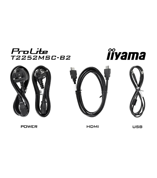 Монитор 21.5' Iiyama ProLite T2252MSC-B2 IPS 1920x1080, 60 Гц, 5 мс, 16:9, 250 кд/м2, 1хHDMI, 1хDP, 2xUSB, черный