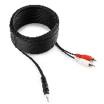 Кабель аудио Cablexpert CCA-458-10M-N, Jack 3.5(M)/2xRCA, 10м, черный, пакет, фото 1