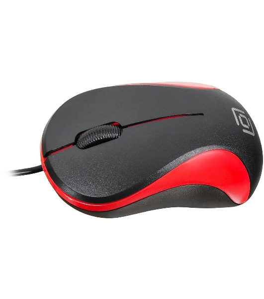Мышь проводная Oklick 115S черный/красный, 1200 dpi, USB, кнопки - 3