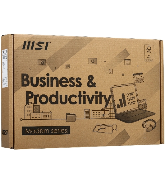 Ноутбук MSI Modern 15 F1MG/15.6'/IPS/Intel Core 5 120U/16GB/512GB SSD/Intel Graphics/Windows 11 Pro/серый/1.7kg