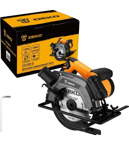 Дисковая (циркулярная) пила DEKO CS1250-D, 1250Вт, 165мм диск