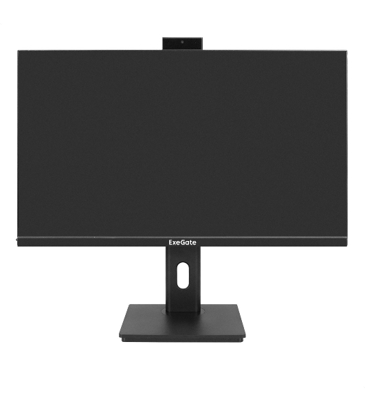 Монитор 27' ExeGate SuperView EA2707CA IPS 2560x1440, 75 Гц, 5 мс, 16:9, 250 кд/м², HDMI 2.0, DP, 3.5 Jack, USB Hub, динамики (2x2 Вт), веб-камера (2 Мп), FreeSync, черный