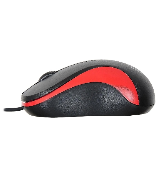 Мышь проводная Oklick 115S черный/красный, 1200 dpi, USB, кнопки - 3
