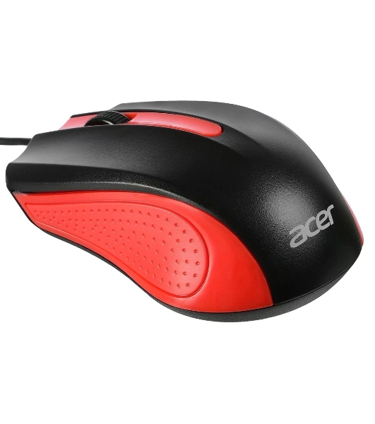 Мышь проводная Acer OMW012 черный/красный, 1200 dpi, USB, кнопки - 3