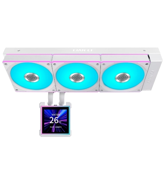 Система водяного охлаждения Lian-Li HydroShift II LCD-S 360CL ARGB Soc-AM5/AM4/1700/1851 белый 4-pin 30dB Al+Cu LCD Ret (G89.GHS2LCDS36CW.R0)