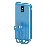 Портативный аккумулятор Maxvi PB10-11 10000 мАч blue 3A, встроенные кабели USB A/Type-C/Lightning, фото15
