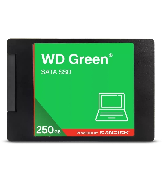 Накопитель SSD 250Gb WD Green, 2.5', SATA III, R/W - 545/510 MB/s 3D-NAND