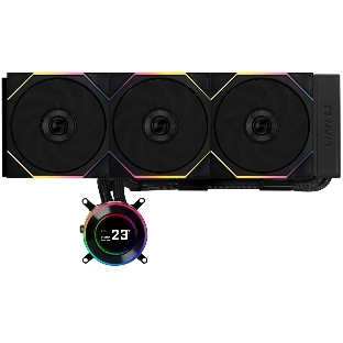 Система жидкостного охлаждения Lian-Li HydroShift II LCD-C 360TL ARGB Soc-AM5/AM4/1700/1851 черный 4-pin 33dB Al+Cu LCD Ret (G89.GHS2LCD36TB.R0)