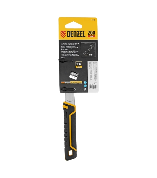 Ключ разводной Denzel 200 мм (раскрытие до 33 мм), CrV, с быстрым сбросом, кованый, TPR рукоятка