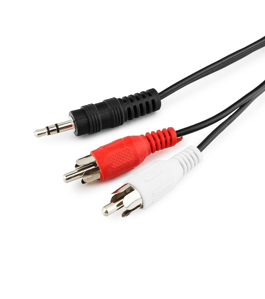 Кабель аудио Cablexpert CCA-458-20M-N, Jack 3.5(M)/2xRCA, 20м, черный, пакет