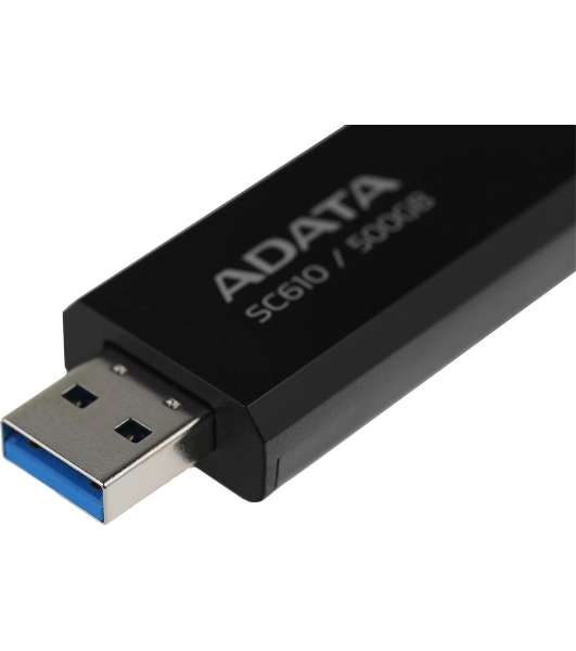 Внешний SSD ADATA SC610, 500Gb, USB Type-A, R/W 550/500 Mb/s черный