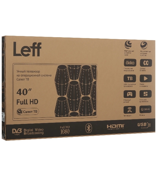 Телевизор LEFF 43' 43F250T черный DLED FHD 60Hz