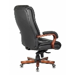 Кресло Бюрократ T-9925WALNUT/BLACK черный, кожа, фото3