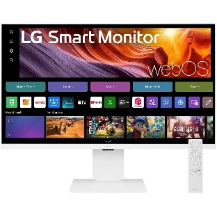 Монитор 31.5' LG UltraFine 32U830SA-W IPS 3840x2160, 60 Гц, 5 мс, 16:9, 400 кд/м², 2xHDMI 2.0, USB-C (65 Вт), USB Hub (2x USB 3.0), 3.5 Jack, HDR10, динамики (2x5 Вт), Smart TV, Wi-Fi, Bluetooth, VESA 100x100, белый