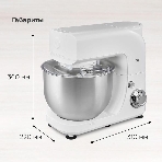 Планетарный миксер BQ MX520 White. Макс. мощность: 1600 Вт, Регулировка скорости: 6 скоростей + импульсный режим, фото2