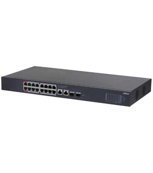 Коммутатор Dahua DH-CS4220-16GT-135, 16×1 Гбит/с + 2×1 Гбит/с + 2×1 Гбит/с SFP, управляемый