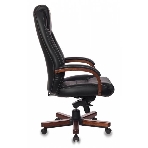 Кресло Бюрократ T-9923WALNUT/BLACK черный, кожа, фото3