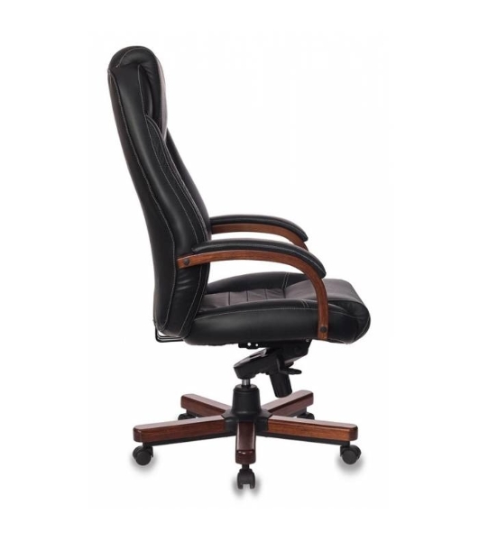 Кресло Бюрократ T-9923WALNUT/BLACK черный, кожа