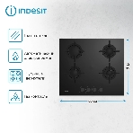 Газовая варочная панель Indesit INGT 61 IC/BK черный, фото2
