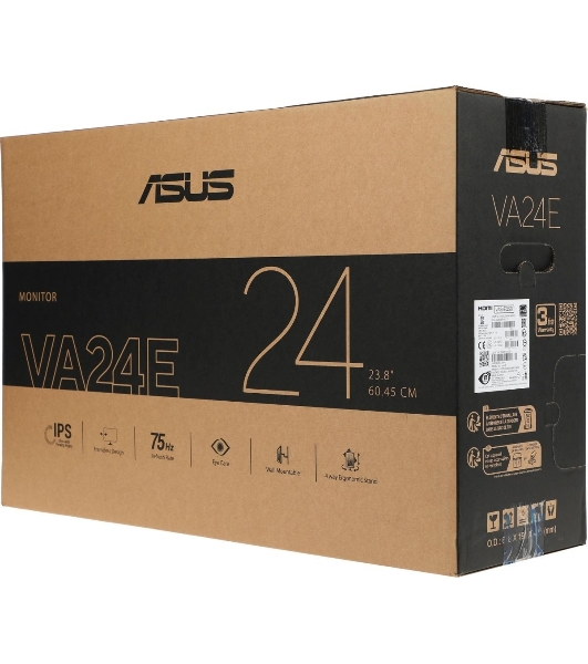 Монитор 23.8' ASUS VA24EQSB IPS 1920x1080, 75 Гц, 5 мс, 16:9, 300 кд/м2, 1xHDMI, 1xDP, 1x3.5 мм, 2xUSB, черный