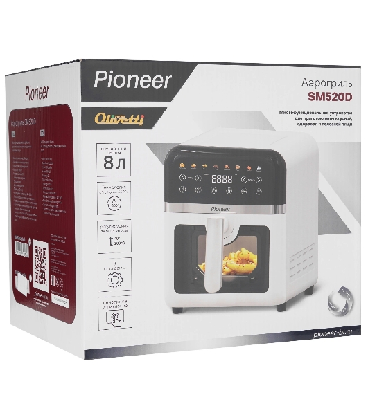 Аэрогриль Pioneer SM520D черный, 1850 Вт, 8 л, сенсор, 8 программ