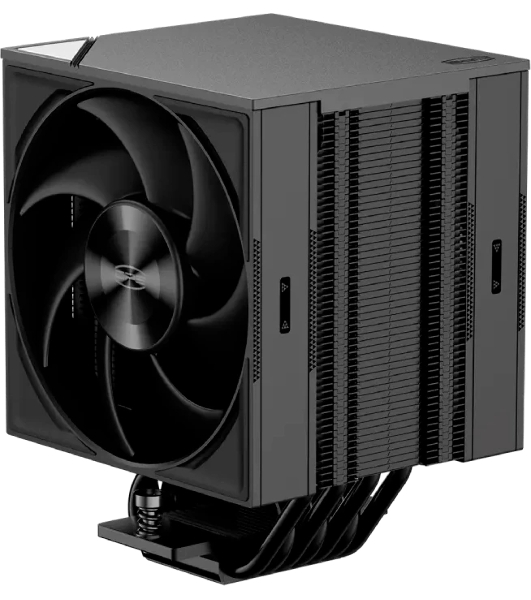 Кулер для процессора PCCooler RZ700D BK (270W, 4-pin PWM, 159.5mm, Al/Cu, 7x6mm, 2x120mm, 79.8CFM, 35.9dBA, 2400RPM, S: 1851/1700/1200/115X, AM5/AM4, black)