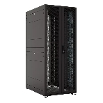 Шкаф серверный ПРОФ напольный 42U (800 1000) двери двойные перф. 2 шт., черный, в сборе, фото 1