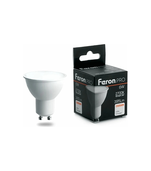 Лампа светодиодная Feron PRO LB-1606 6Вт 230В GU10 теплый