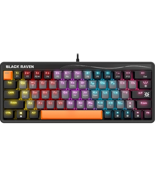 Клавиатура проводная Defender MECHANICAL BLK RAVEN GK-417 RU RGb