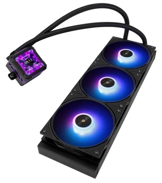 Водяное охлаждение для процессора Thermalright Frozen Warframe Pro 360 черный ARGb (360мм, черный, ARGb/Fans: 3x120мм, 70.84CFM, 29.8dBA, 2000RPM/Pump height 60мм, 23dBA, 3000RPM, Rad thickness 27mm/S: 1200, 1700, 1851, 2011, 2066, 115X, AM4, AM5)