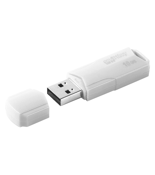 Флешка USB Smartbuy CLUE white (SB16GbCLU-W3), 16Gb, USB 3.0/3.1, R/W 70/25, белый