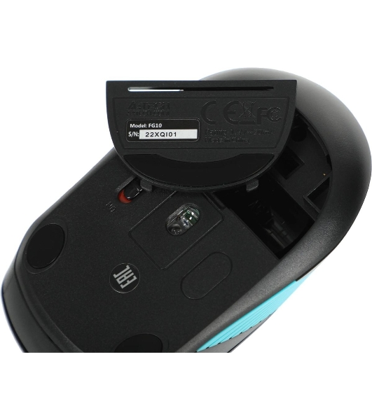Мышь беспроводная A4Tech Fstyler FG10 черный/синий, 2000 dpi, радиоканал, USB, кнопки - 4