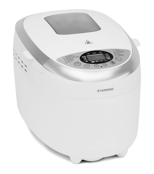 Хлебопечка Starwind SBMM1224 белый, 850 Вт, 1.25 кг, 12 программ