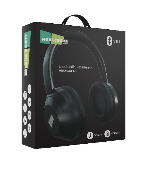 Беспроводные наушники MORE CHOICE HW11 черный, накладные, Bluetooth, до 6 ч