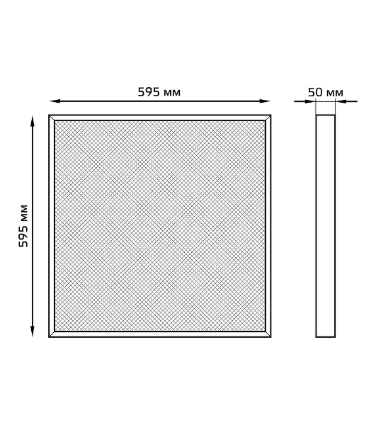 Светильник офисный Gauss MiR 35W 3500lm 4000K IP40 595x595x50мм призма с БАП LED