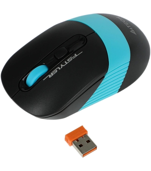 Мышь беспроводная A4Tech Fstyler FG10 черный/синий, 2000 dpi, радиоканал, USB, кнопки - 4