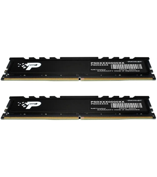 Оперативная память Patriot Signature Premium, DDR5, 32Gb (2x16 Gb), 5600 MHz, CL46, DIMM, радиатор, черный