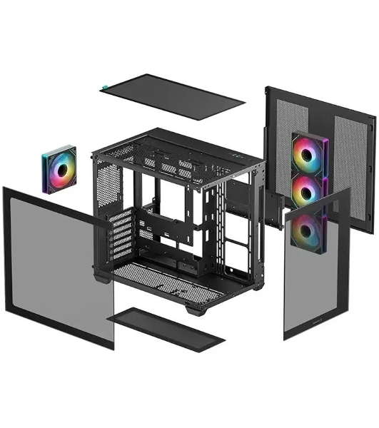 Компьютерный корпус Deepcool CG530 4F черный без БП ATX 2x120мм 2x140мм 2xUSB 2.0 1xUSB 3.0 audio bott PSU