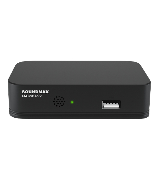 Приставка для цифрового ТВ SoundMax SM-DVBT272 черный, DVB-T2, DVB-T, DVB-C, HDMI, USB 2.0 х2
